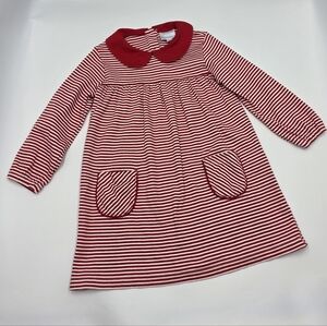 Little English red striped dress size 4T